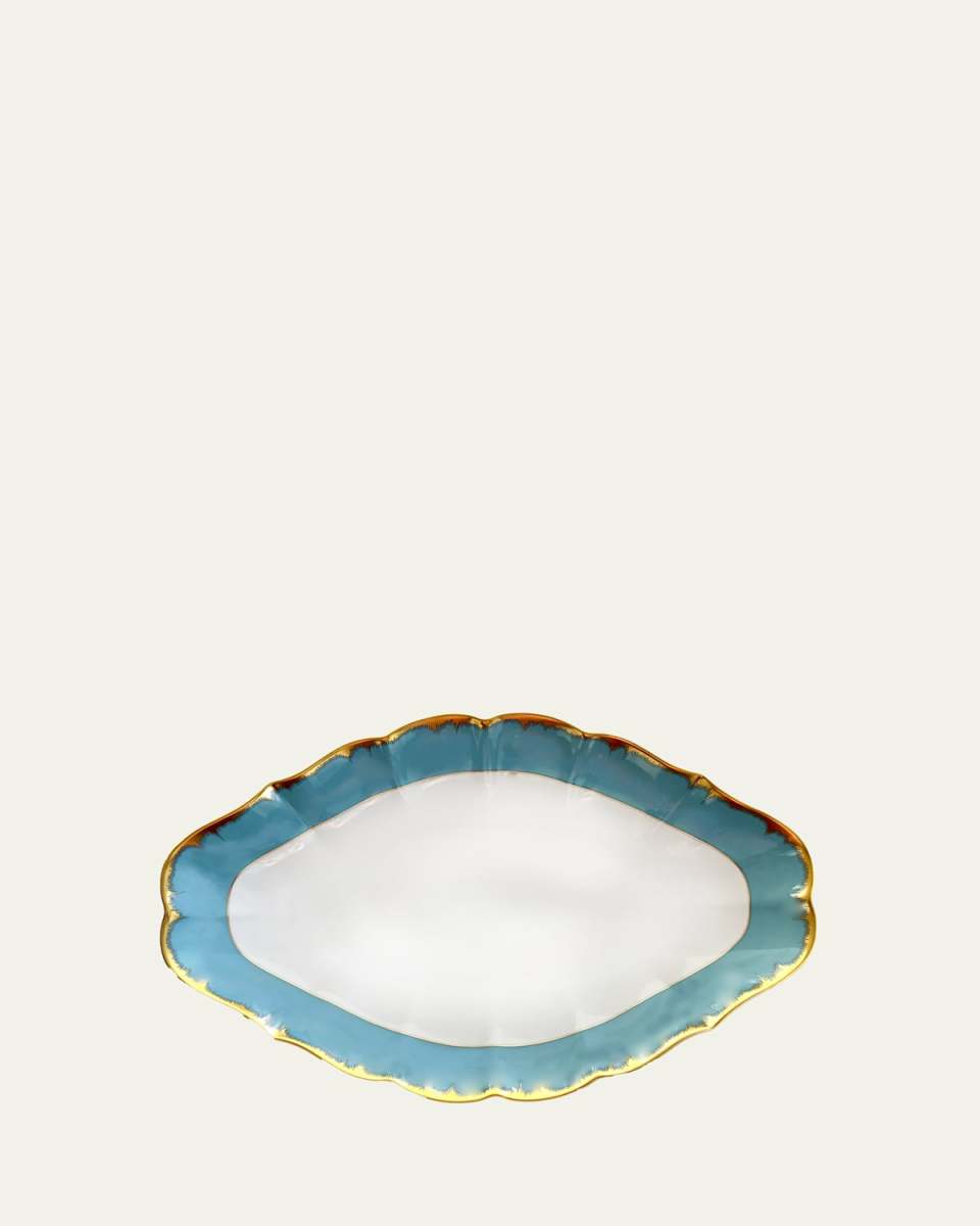 Chelsea Feather Turquoise Oval Platter